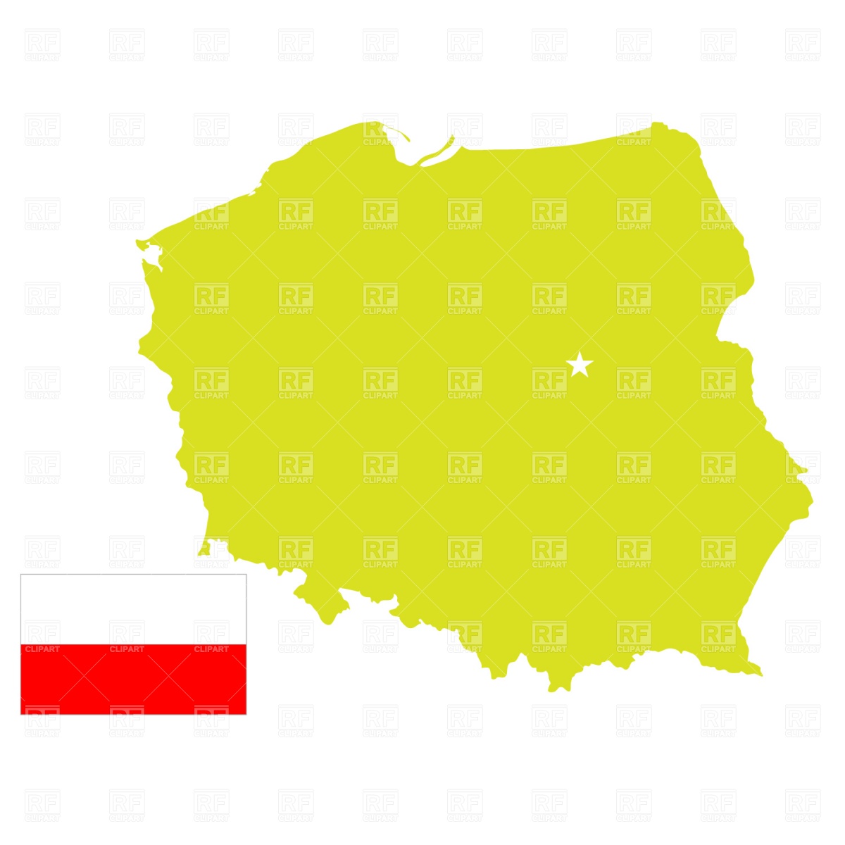 Poland Map Outline And Flag Download Royalty Free Vector Clipart  Eps