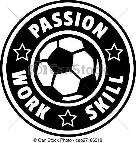 Circle Badge Design With A Soccer Ball Or Football In The Center And