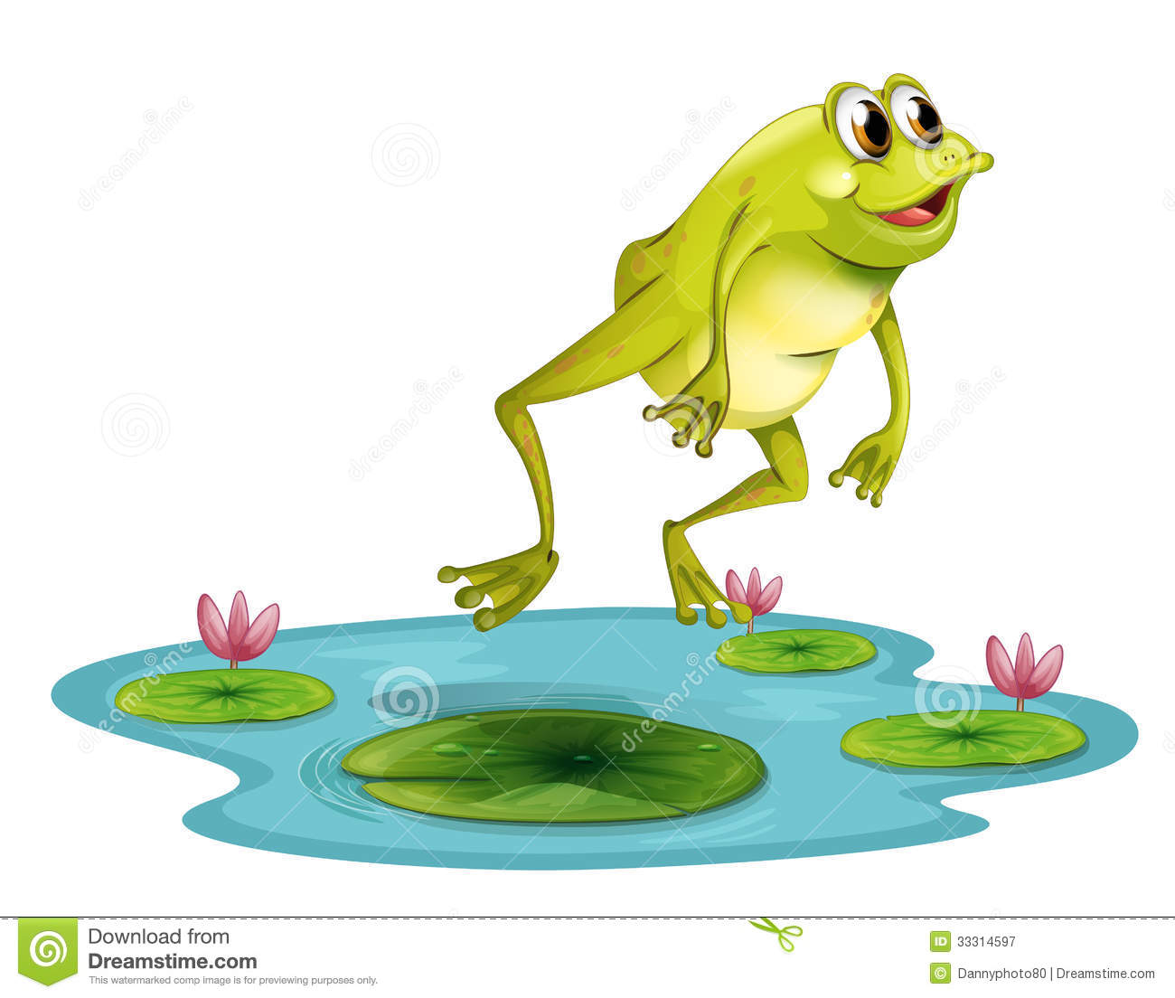 Clipart Frog A Jumping Frog At The Pond