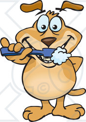Royalty Free  Rf  Clipart Illustration Of A Sparkey Dog Brushing His