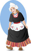 Dutch Girl In National Costume   Clipart Graphic