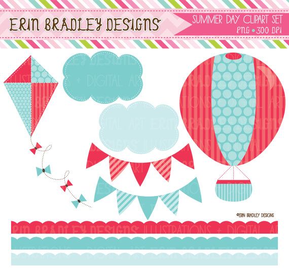 Hot Air Balloon Kite And Cloud Clipart Clip By Erinbradleydesigns  5