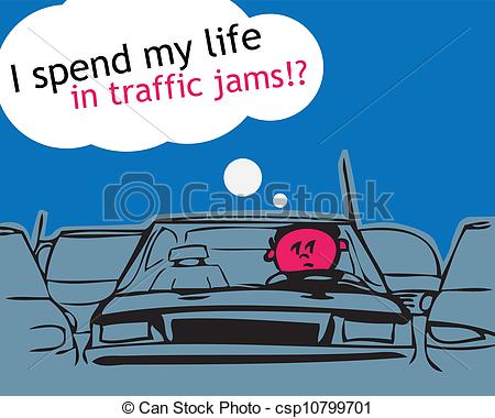Vector   I Spend My Life In Traffic Jam    Stock Illustration Royalty