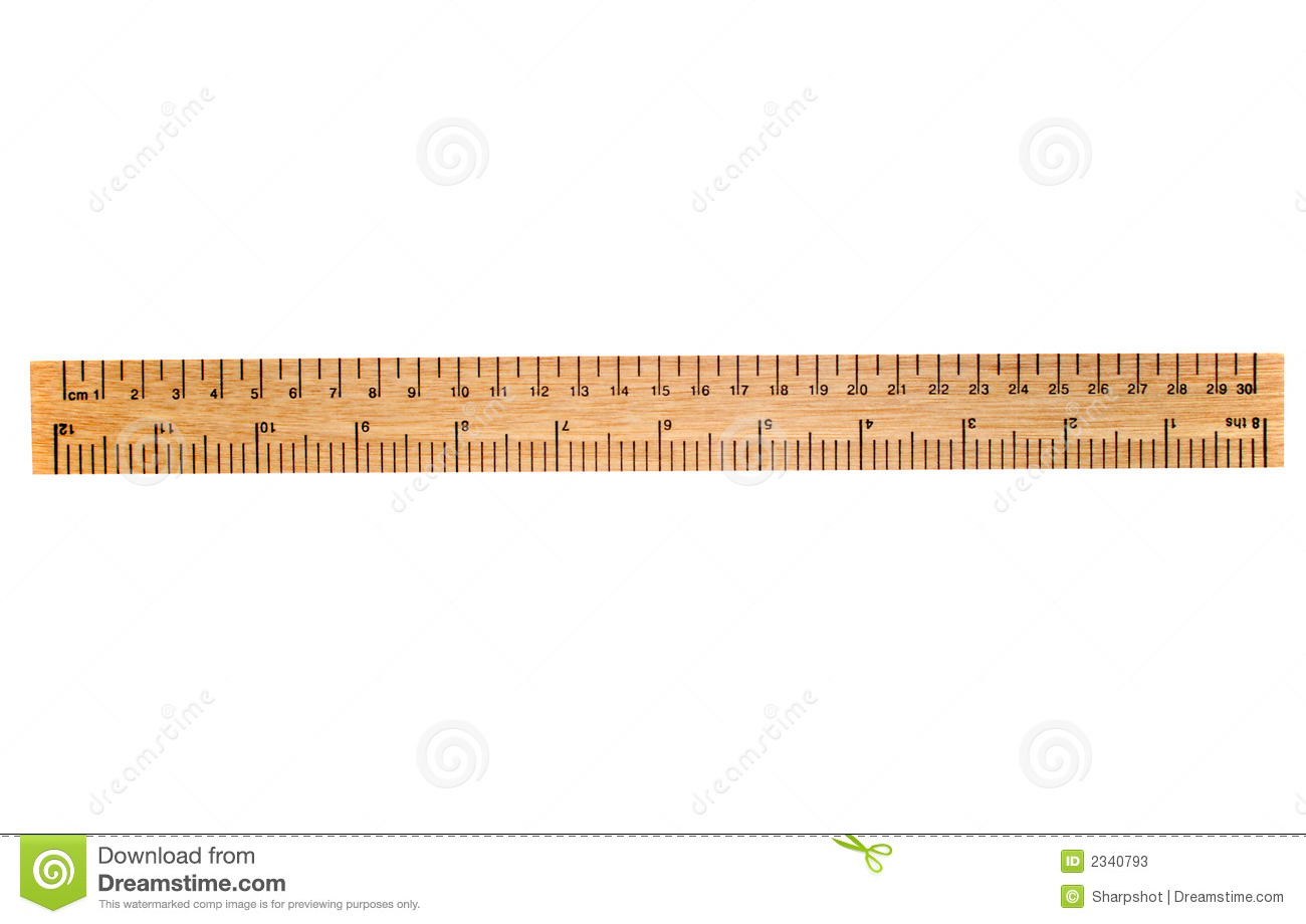 30 Cm Wooden Ruler Isolated On A White Background  Flip It Over For