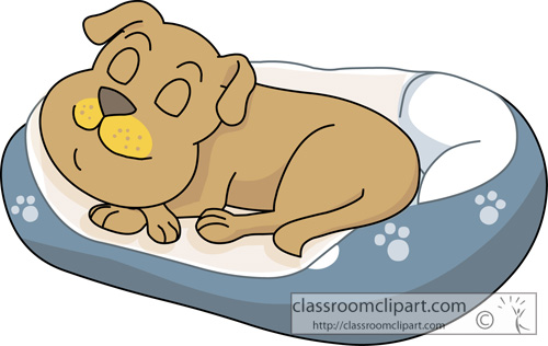 Dog Clipart   Sleeping In Dog Bed 813   Classroom Clipart