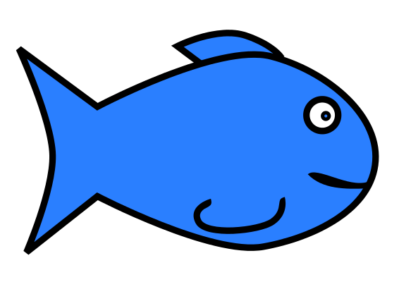 Free Simple Cartoon Blue Fish Clip Art