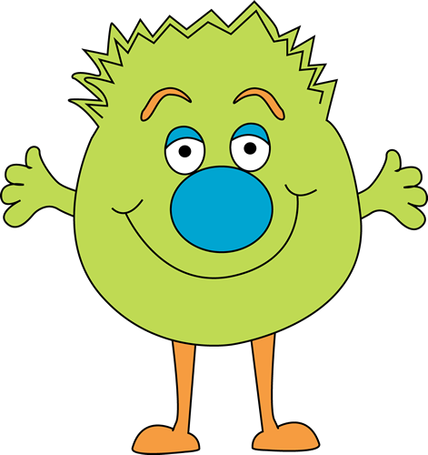 Funny Green Monster Clip Art Image   Bright Green Monster With A Fuzzy