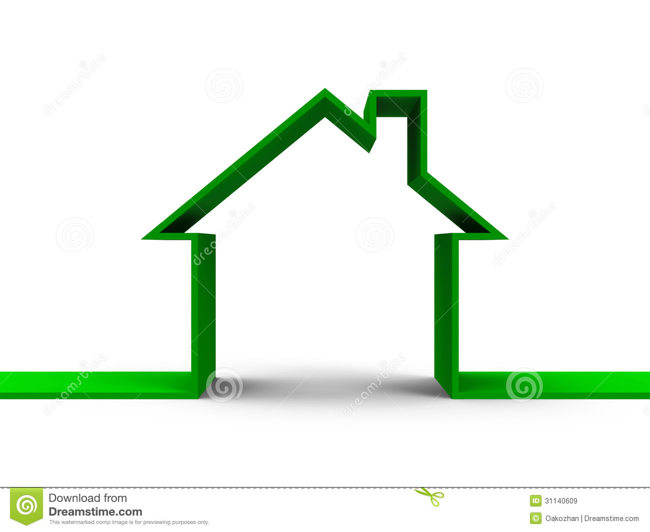 House Outline Clipart House Outline Concept Green Three Dimensional