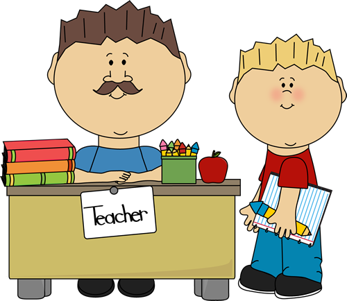     Teacher And Student Clip Art   Male Teacher And Student Vector Image