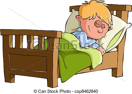Vector Clipart Of The Boy Sleeps   The Boy Was Asleep In Bed Vector