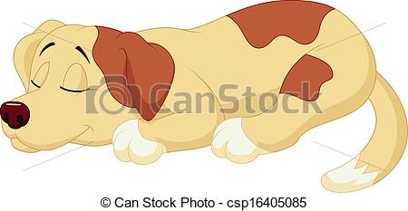 Vector Of Cute Dog Cartoon Sleeping   Vector Illustration Of Cute Dog