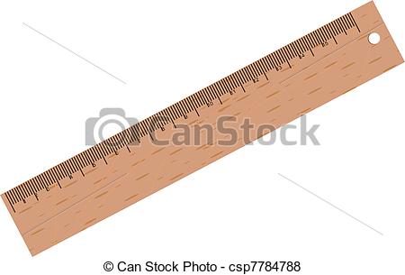 Vector Of Vector Wooden Ruler On A White Background Csp7784788    