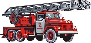 Fire Engine   Vector Eps Clipart