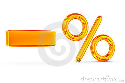 Decrease Percent On White Background Royalty Free Stock Photography