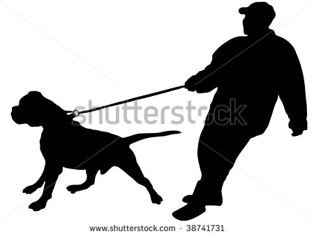 Just Keeps His Large Dog On A Leash  Vector    38741731   Shutterstock