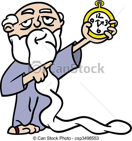 Long White Beard Pointing At A Watch Reminding Us Time Is Running Out
