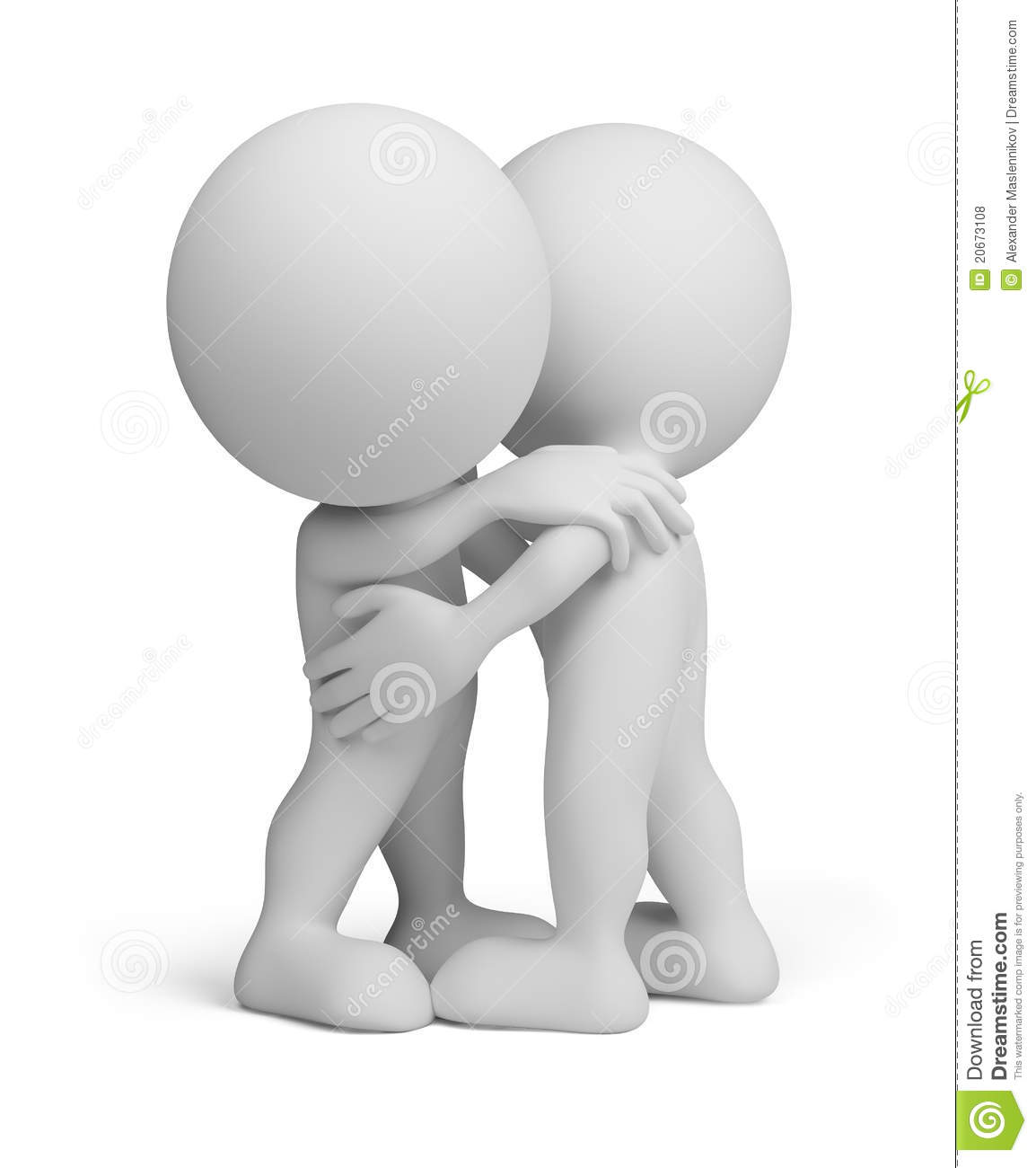 3d People Hugging Each Other  3d Image  Isolated White Background