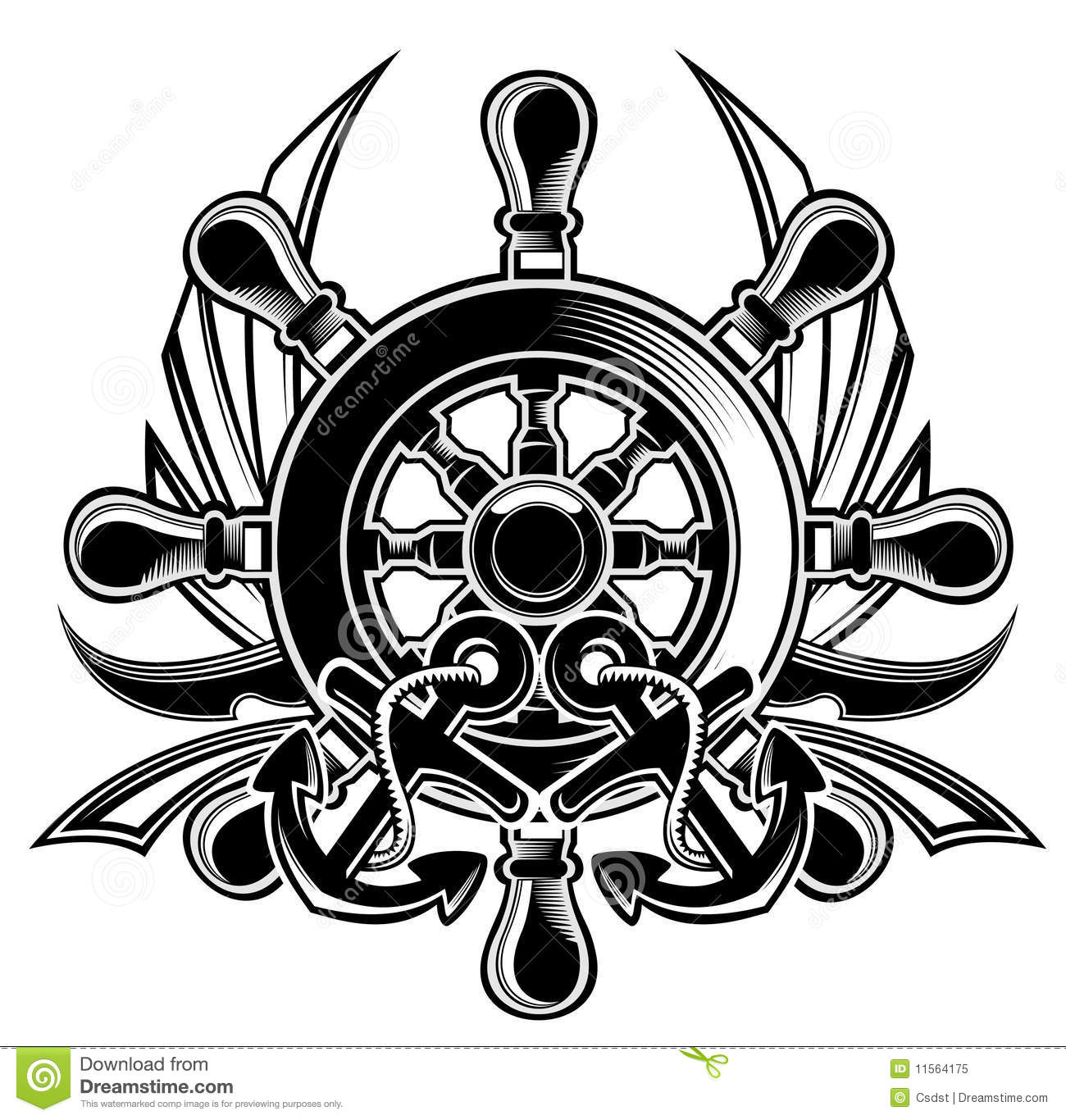 Ship Steering Wheel Shield Royalty Free Stock Photo   Image  11564175