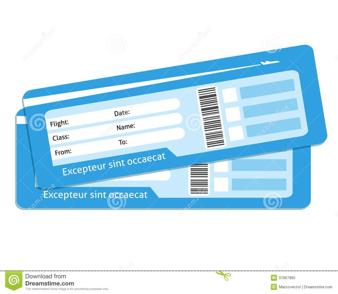 Blank Plane Tickets For Business Trip Travel Or Vacation Journey