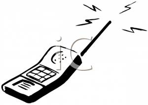 Cell Phone Clipart Black And White Black And White Ringing Cellular