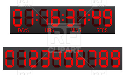Digital Countdown Timer 27892 Download Royalty Free Vector Clipart