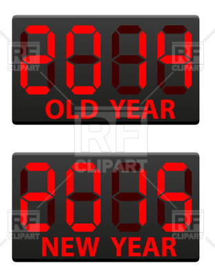 Electronic Scoreboards With Old  2014  And The New  2015  Year Vector