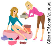 Royalty Free Rf Clipart Illustration Of A Woman Helping A Customer Try