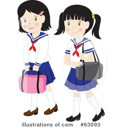 School Girls On School Girl Clipart 63093 By Rosie Piter Royalty Free