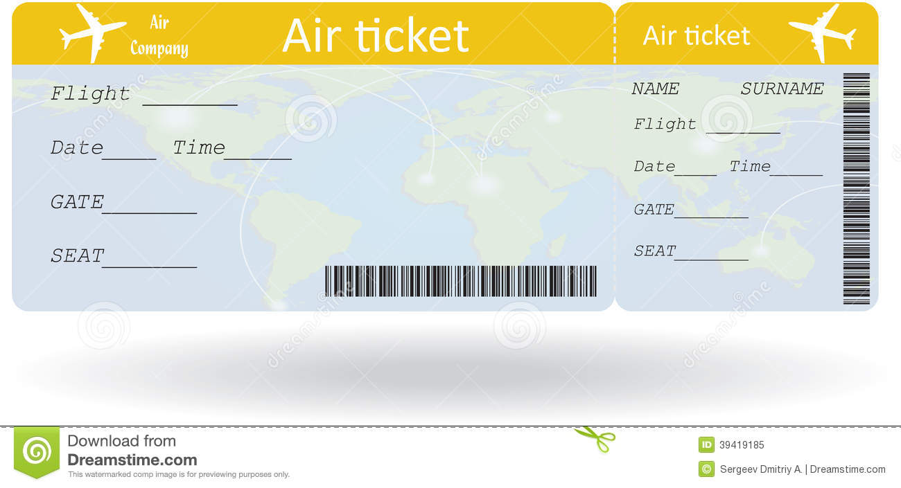 Variant Of Air Ticket On White  Vector Illustration