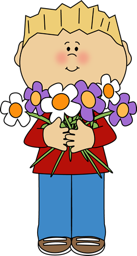 Bunch Of Flowers Clip Art Boy Holding A Bunch Of Flowers Image