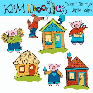 Three Little Pigs Clip Art   School  Literacy   Pinterest