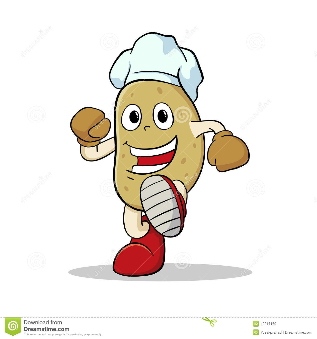 Vector Illustration Of A Potato Character Wearing Chef S Hat