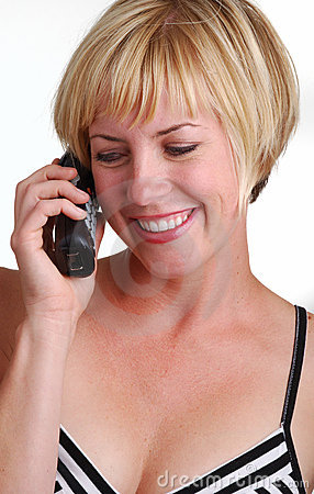 Young Blonde Lady Using Phone Stock Photography   Image  5209542