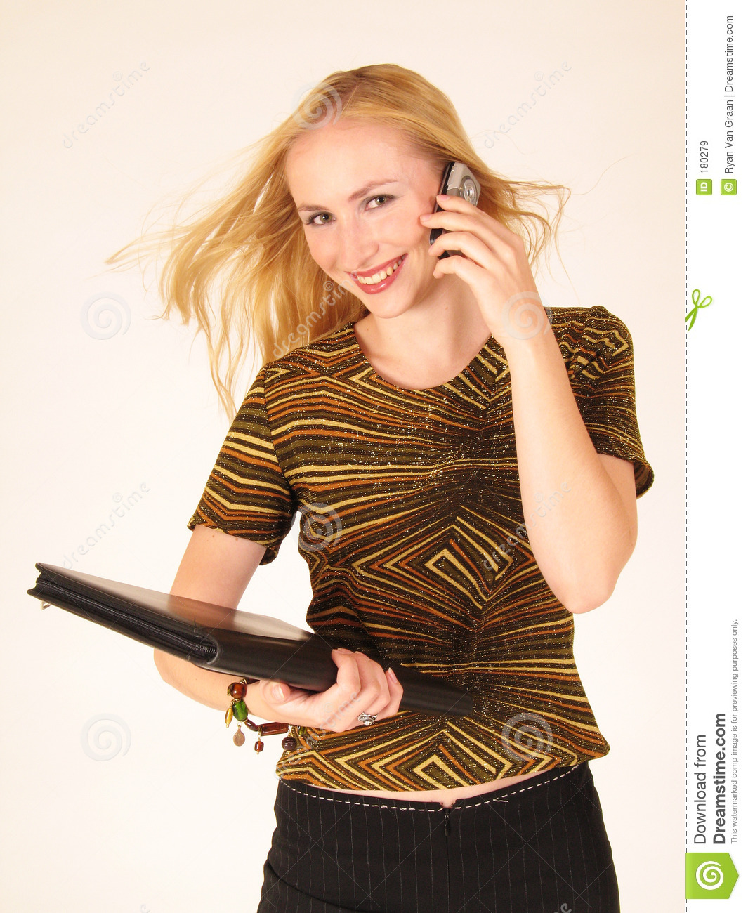 Young Lady Holding A Cell Phone Royalty Free Stock Images   Image