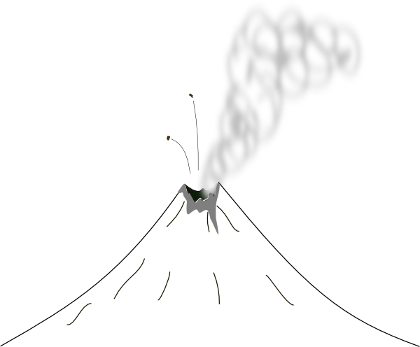 Back   Gallery For   Volcano Clip Art Black And White