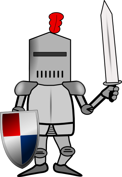 Knight In Armor With Shield And Sword Clip Art At Clker Com   Vector