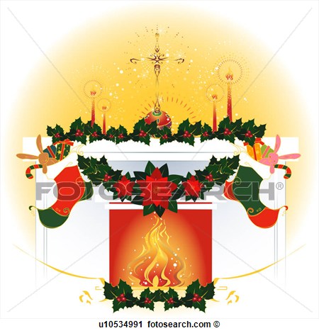 Religions Christian Fireplace Christmas U10534991   Search Clip Art