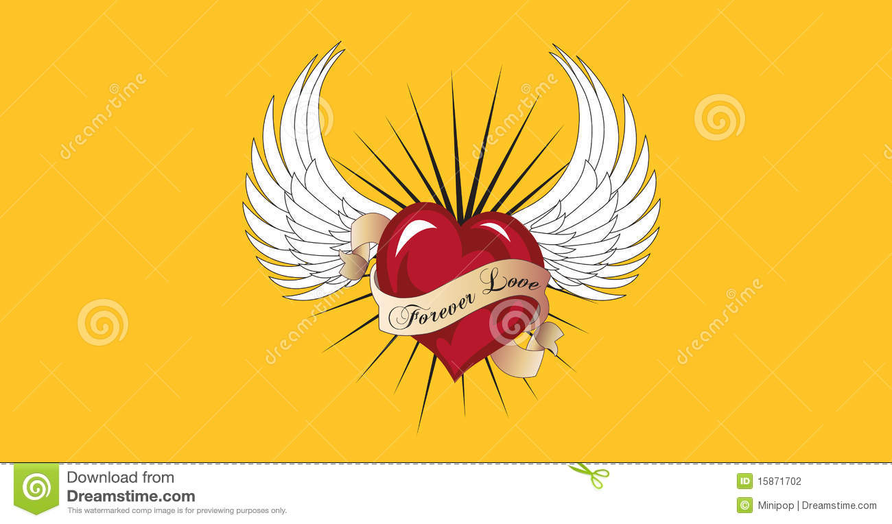 Angel Wings With Heart Clip Art Suitable For Clip Art