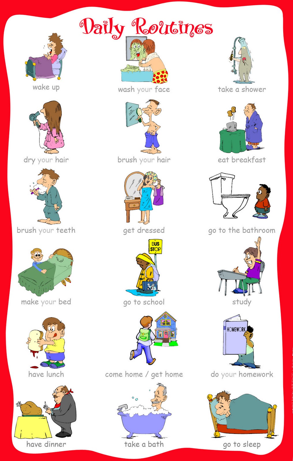    Based Activities To Develop Vocabulary   Daily Routines   Lesson Plan