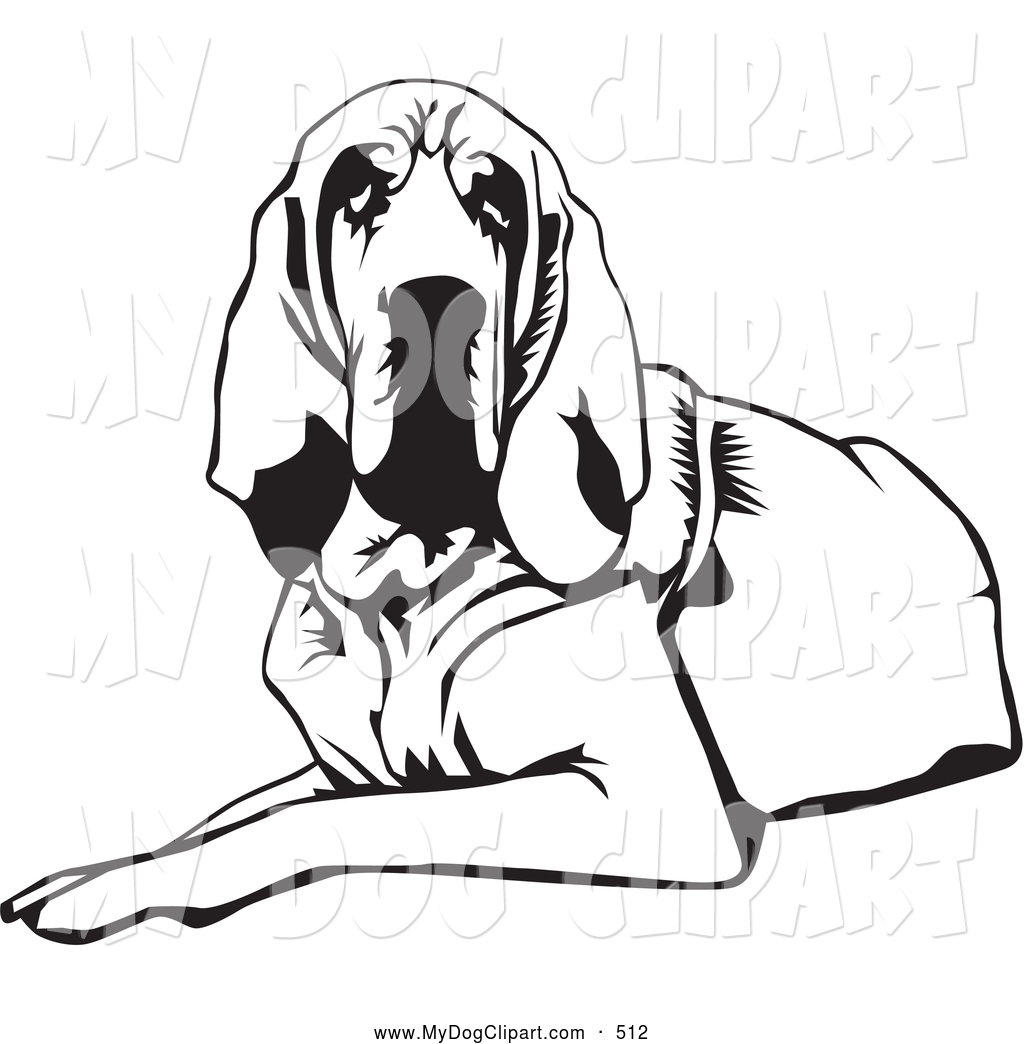 Clip Art Of A Tired And Lazy Bloodhound Dog Or St  Hubert Hound