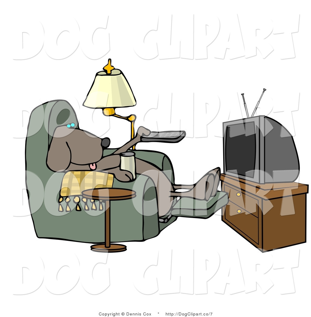 Lazy Dog Watching Reality Tv Dog Clip Art Djart