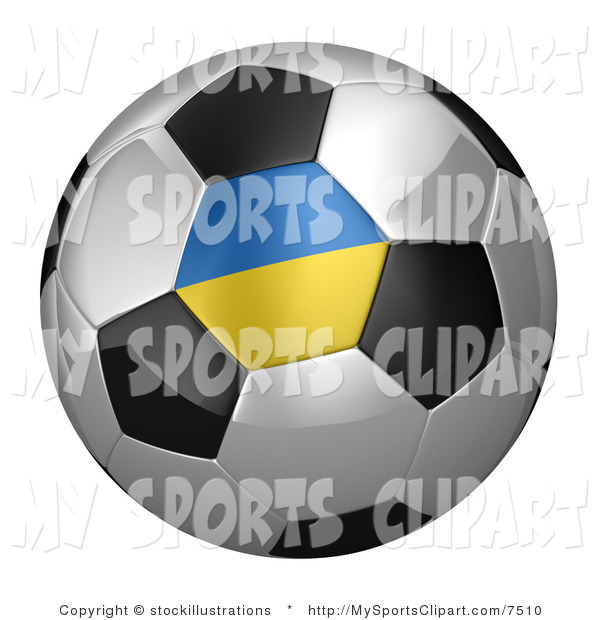 Sports Clip Art Of A Ukraine Flag On A Soccer Ball By