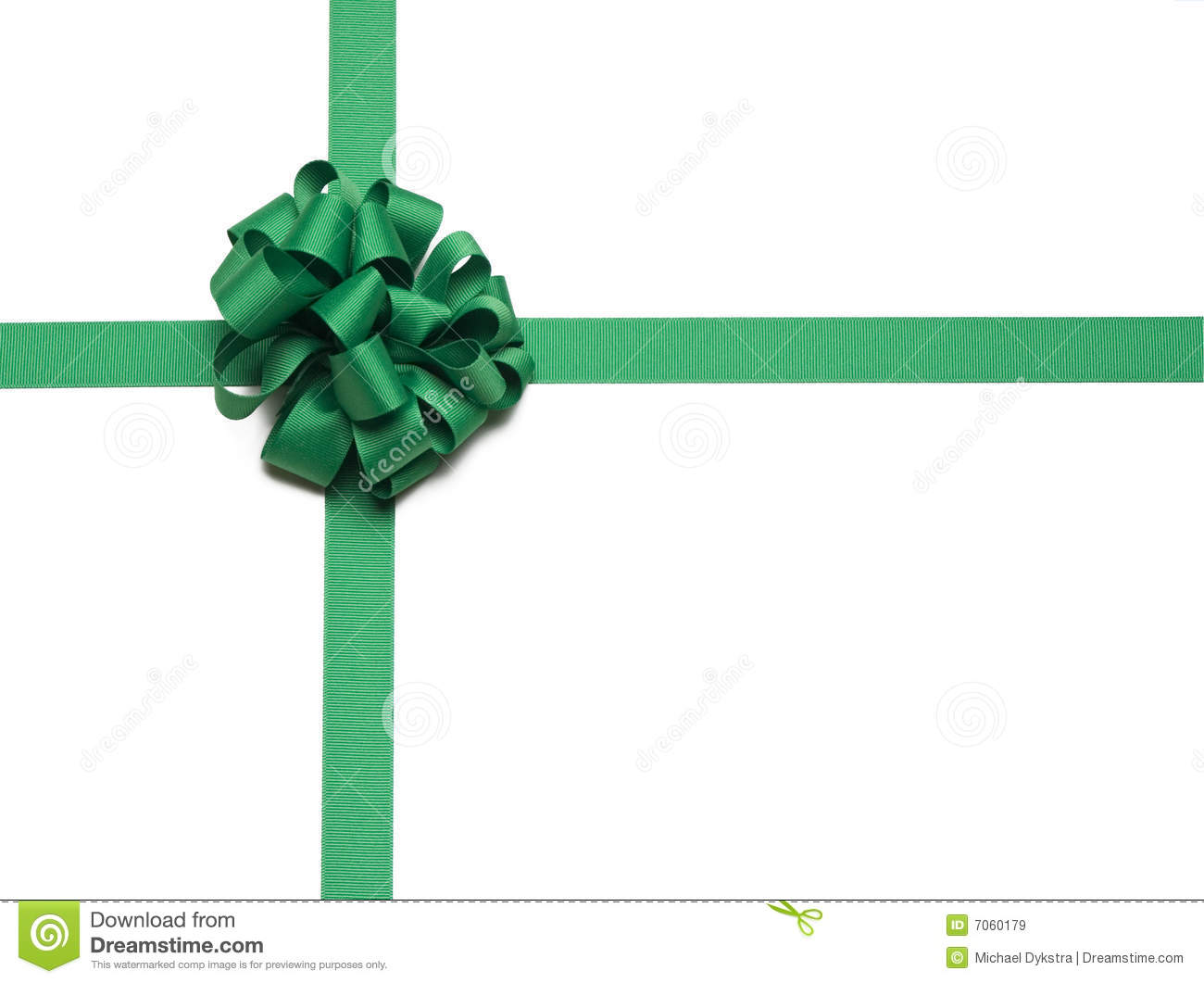 Christmas Green Ribbon And Bow Royalty Free Stock Images   Image