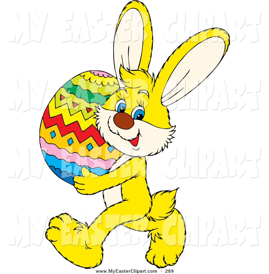 Easter Bunny With Eggs Clipart Bunny On The Grass With Easter