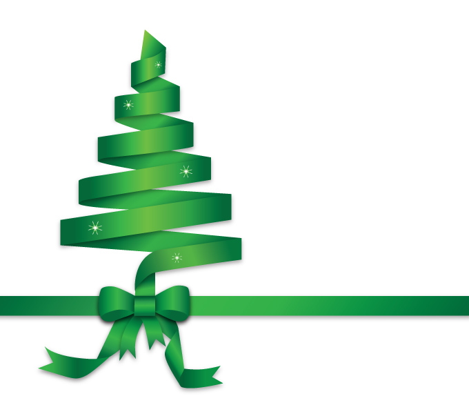 Green Christmas Ribbon Clip Art