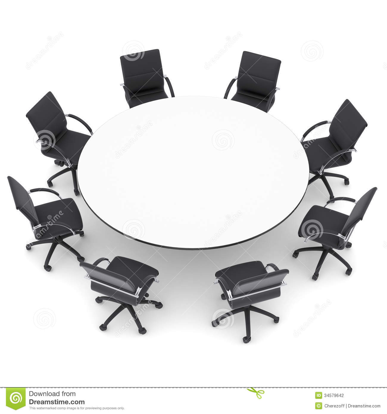 Office Chairs And Round Table Stock Photography   Image  34579642