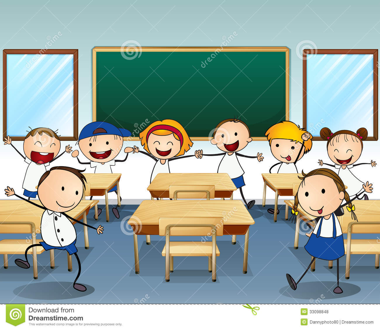 Children Dancing Inside The Classroom Royalty Free Stock Photos