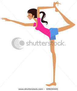 Clipart Image Of Skinny Woman Stretching While Doing Yoga