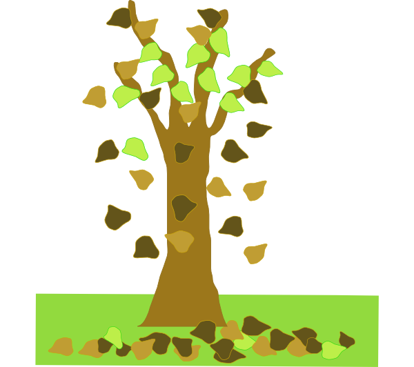 Tree With Leaves Falling Clip Art At Clker Com   Vector Clip Art