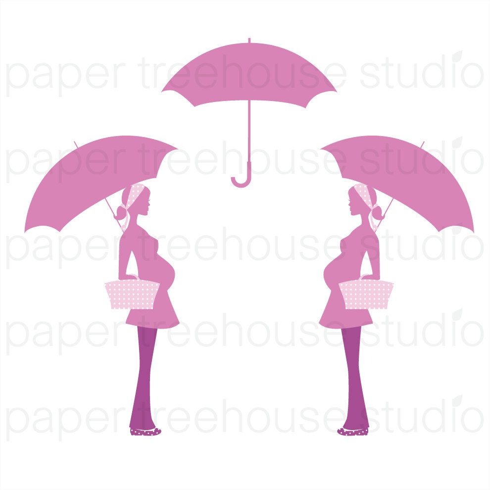 Blue Baby Shower Umbrella Clip Art Instant Download Clip Art Set Id